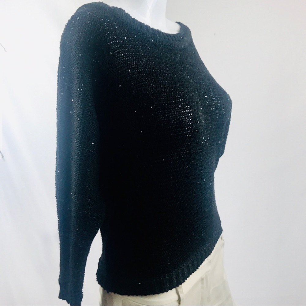 ❤️Sweater Small Black Sparkle Wide Boat Neck